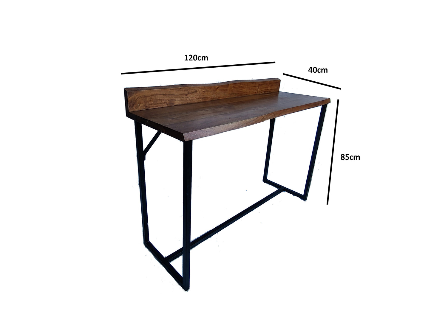 Live Edge Solid Acacia wood Slab Computer Desk Office Desk Console. With Black Iron Hairpin legs