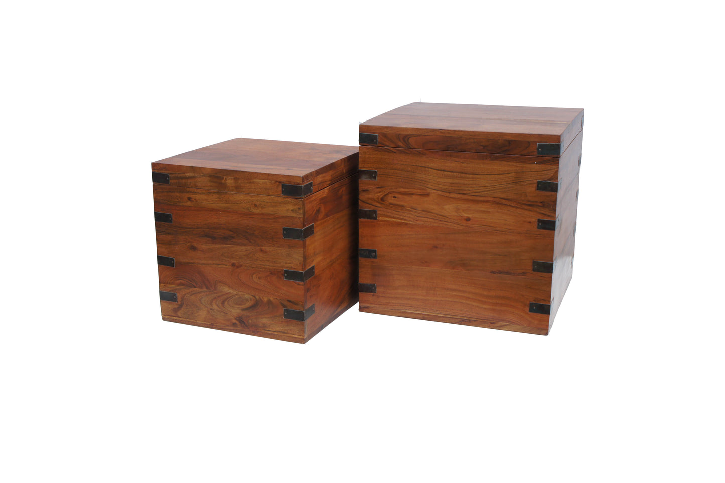 Classic Acacia wood  set two  Nesting Chests