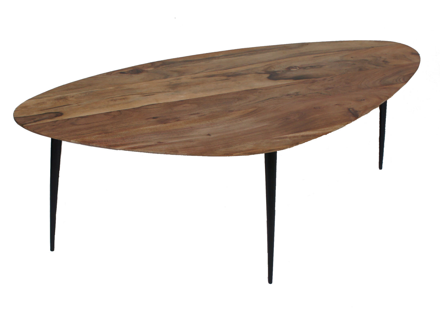 Retro Hardwood Triangle Big Coffee table With Iron Legs